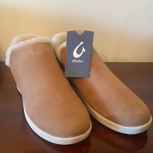 OluKai Malua Hulu Genuine Shearling Waterproof Slip-On Sneaker (Women)